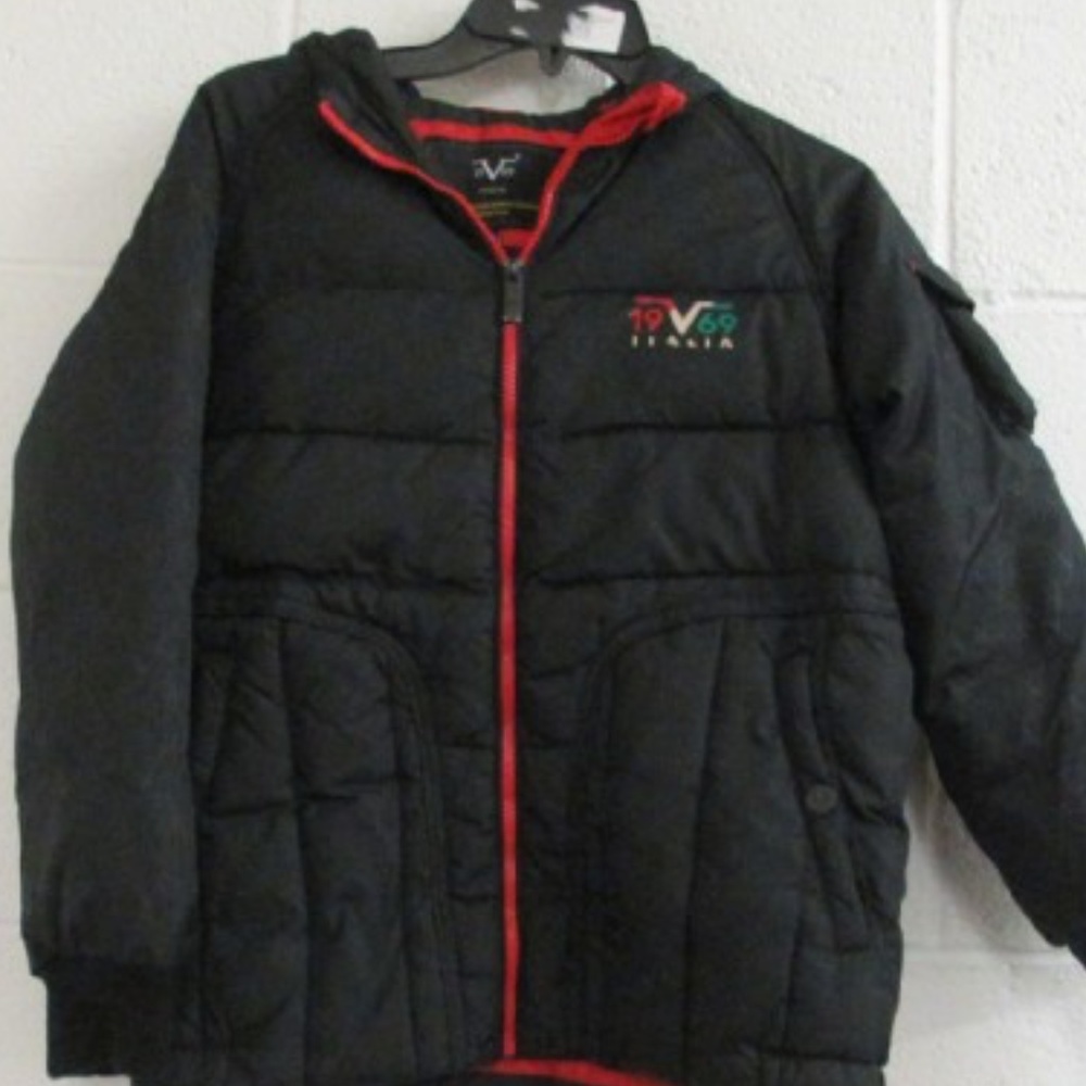 Versace 1969 V Italia Kids Size Coat Black Puffer